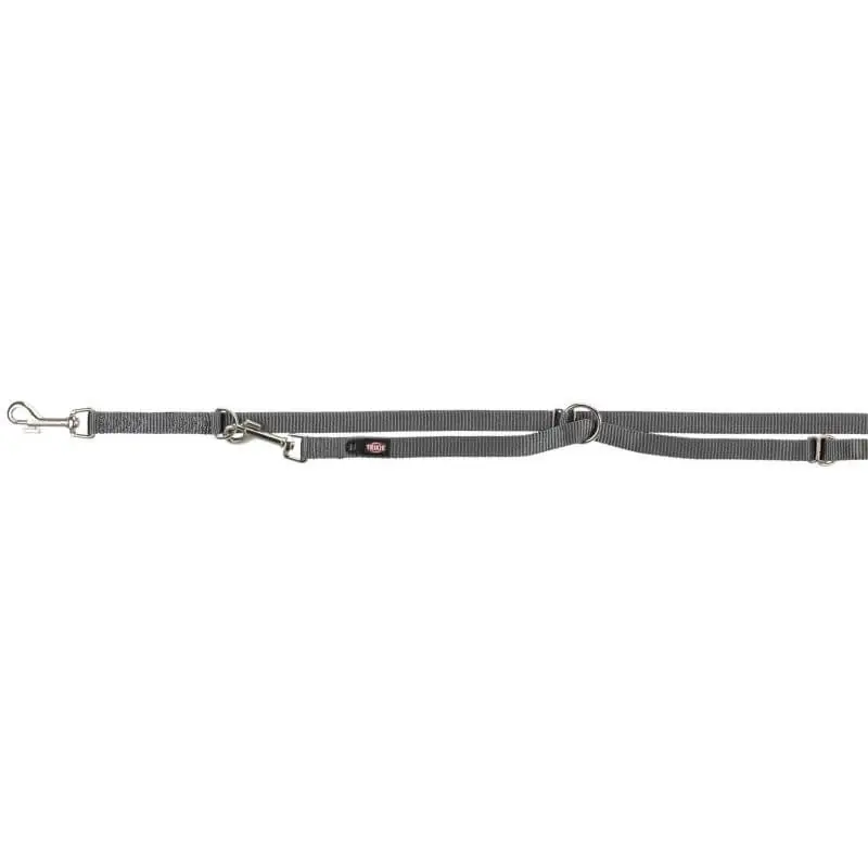 Prêt à expédier - Premium laisse réglable, L–XL 2,00 m/25 mm, gris graphite