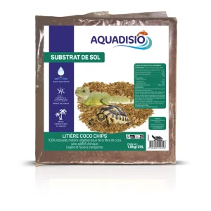 Aquadisio - Litière coco chips pour reptiles - 20L | À ne pas manquer