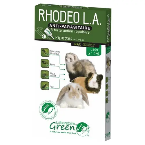 Greenvet - Pipettes Antiparasitaire Répulsives NAC 250g à 1,5Kg - 4x0,375ml - Prix promo