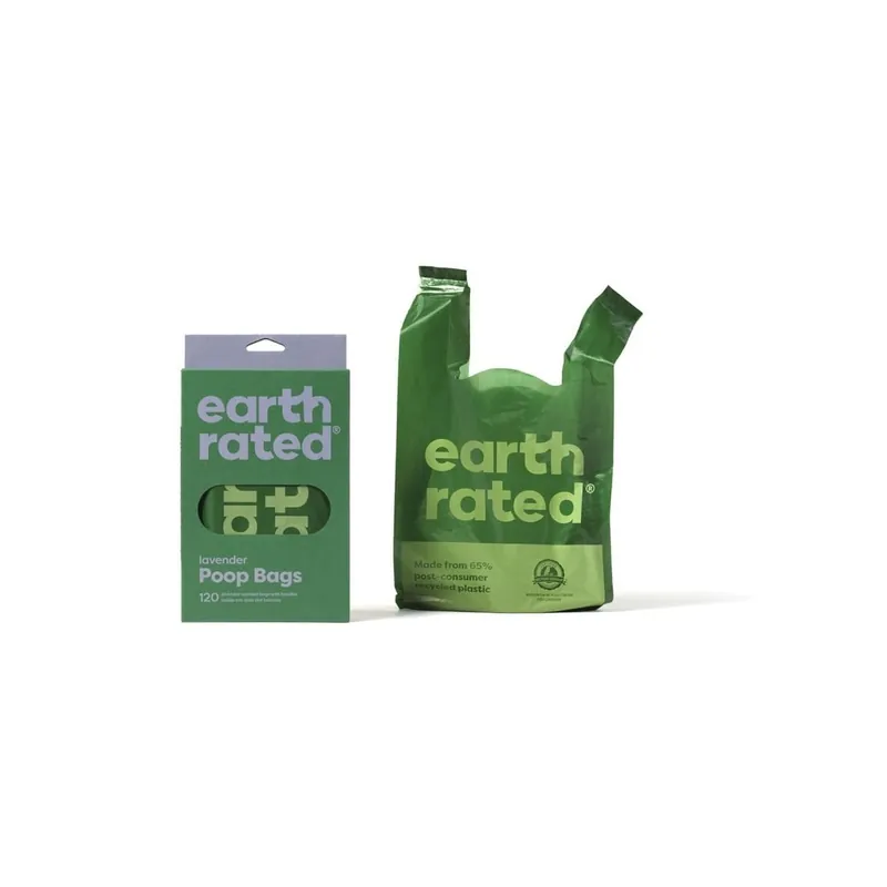 Earth Rated - Sac Propreté Eco-Friendly Lavande avec Poignées - x120 | Économisez maintenant