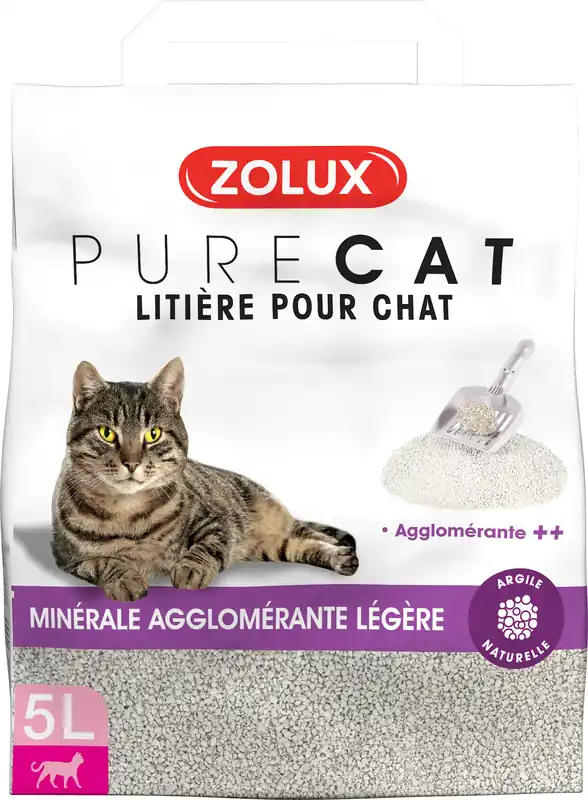 Zolux - Litière Purecat Agglomérante Légère - 5L | Préféré des clients