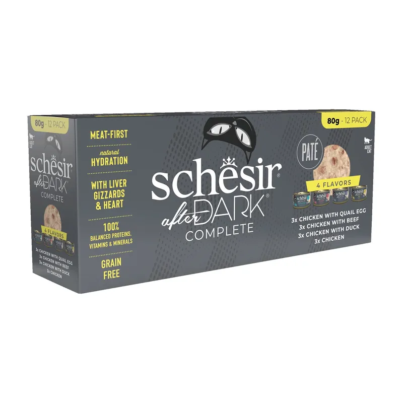 Schesir - Pâtée After Dark au Poulet pour Chats - 12x80g - Recommandé