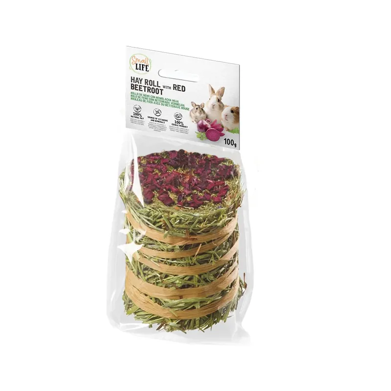 Small Life - Rouleau de Foin à la Betterave Rouge pour Rongeurs - 100g | Offre flash