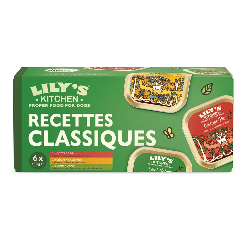 Derniers exemplaires - Lily‘s Kitchen - Multipack Recettes Classiques Terrines pour Chiens - 6x150g