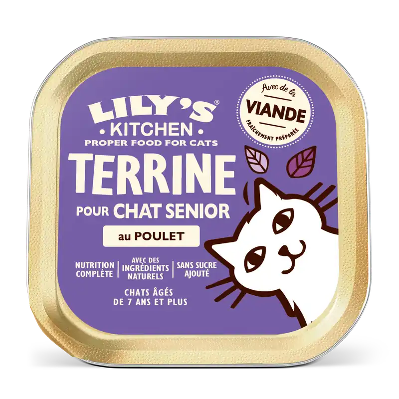 Livraison rapide | Lily‘s Kitchen - Terrine Recette sans Céréales au Poulet pour Chats Seniors - 85g