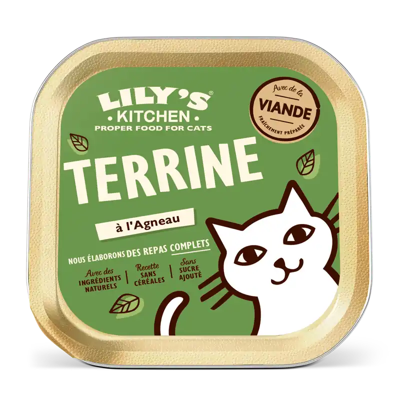 Dernières unités - Lily‘s Kitchen - Terrine Recette sans Céréales à l‘Agneau pour Chats Adultes - 85g