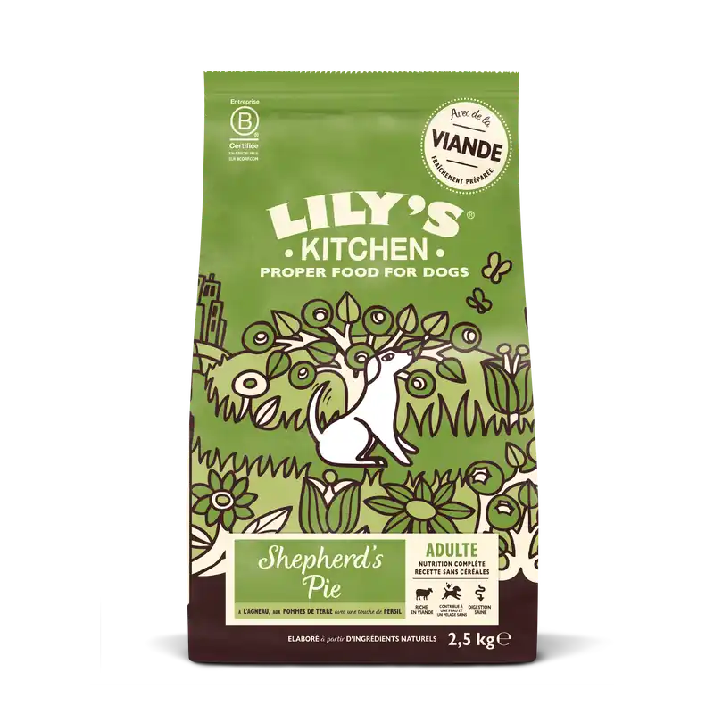 Coup de cœur | Lily‘s Kitchen - Croquettes Shepherds Pie sans Céréales Agneau Pommes de Terre pour Chiens Adultes - 2,5Kg