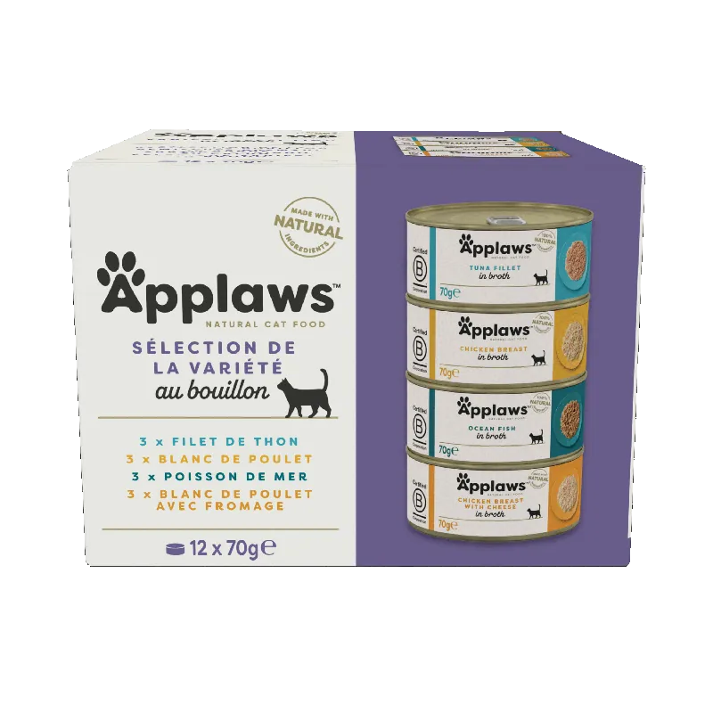 Coup de cœur | Applaws - Multipack Poissons et Poulet pour Chats - 4x(12x70g)