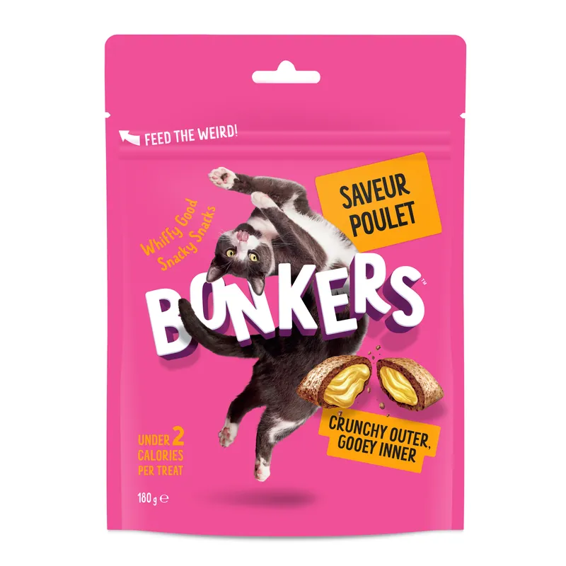 Nouveau au catalogue - Bonkers - Friandises Saveur Poulet pour Chats - 180g