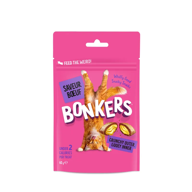 Bonkers - Friandises Saveur Bœuf pour Chats - 60g - Tendance