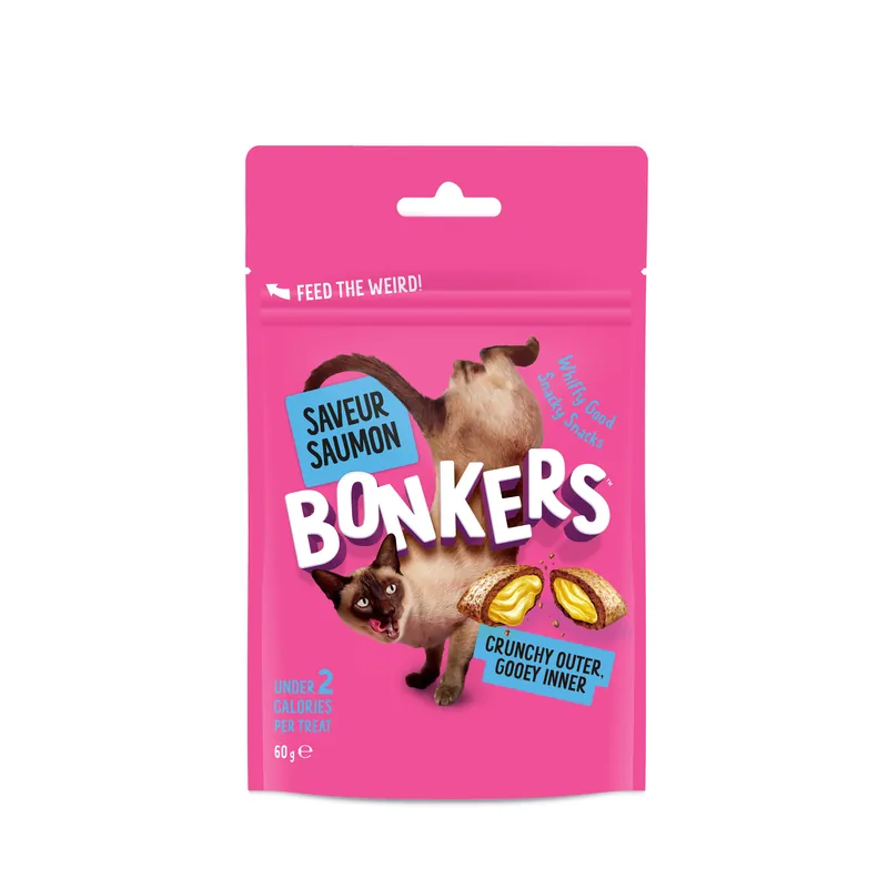 Prix doux - Bonkers - Friandises Saveur Saumon pour Chats - 60g