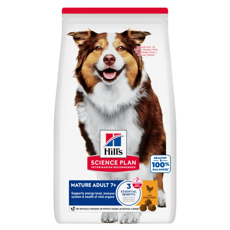 Hill‘s Science Plan - Croquettes Mature Adult au Poulet pour Chiens de Moyennes Races - Soldes