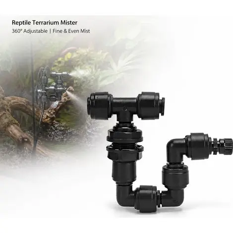 Offre exceptionnelle - Buse de brumisation pour terrarium - Réglable 360° - ABS Noir - Humidificateur Reptiles Amphibiens Plantes
