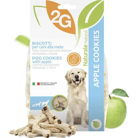 APPLE COOKIES biscuits pour chiens avec de la vraie pulpe de pomme et 100% naturels sans sucre 350 g | Réduction spéciale