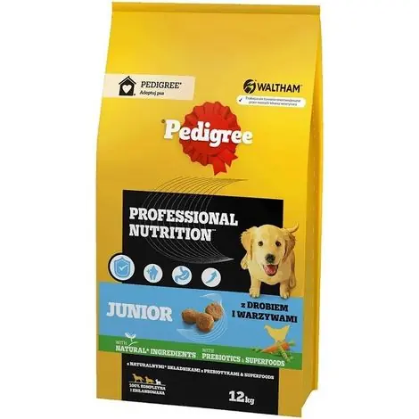Déstockage | Croquettes Pedigree Professional Nutrition Junior Poultry pour chiens - 12 kg