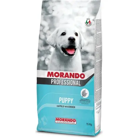 Commandez dès aujourd'hui - Morando nourriture pour chiots croquettes pour chiens a‘ base de poulet 15Kg hautement digestible