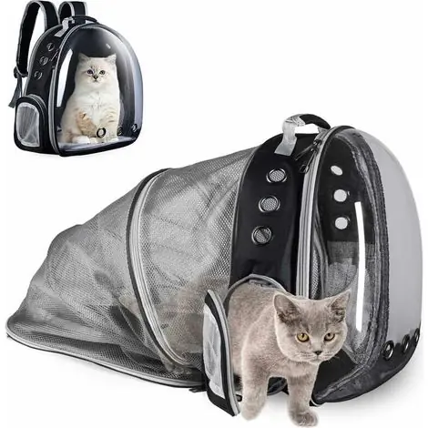 KZQ – Sac de transport pour chat et chien – Transparent, extensible, tissu Oxford imperméable – Voyage, randonnée, vétérinaire | Prix réduit