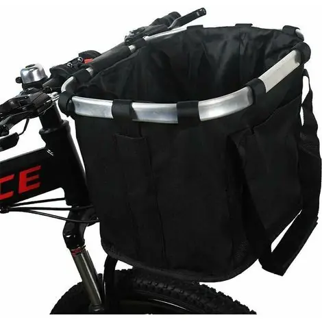 Commandez maintenant - Trimec – Panier à vélo pour chien pliable – Capacité 5 kg – Montage rapide sans outils – Compatible guidons de vélo – Construction en aluminium