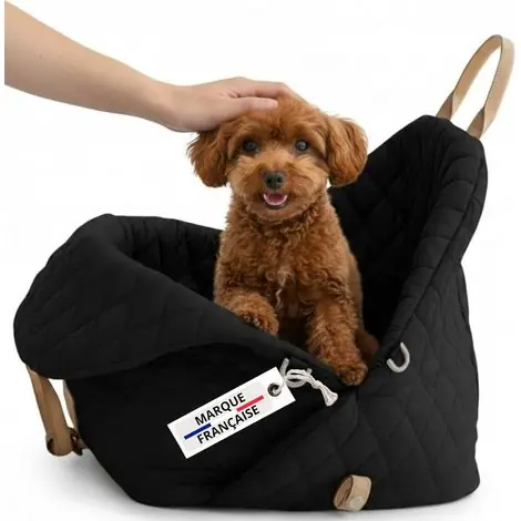 Commandez en ligne - Sac Transport Chien Voiture avec Coussin, Siege Auto Chien, Sac de Transport Chat à Bandoulière avec Laisse de Sécurité, Sacs pour Petits Chiens jusqu‘à 5kg, Panier de Voyage pour Chihuahua