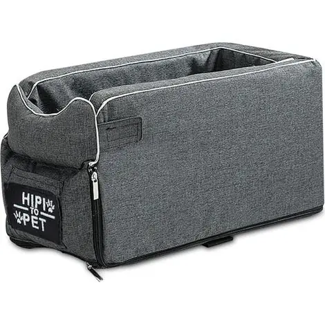Tendance - Siège de sécurité auto pour chien et chat jusqu’à 6 kg – Panier portable respirant, lavable et amovible – Gris