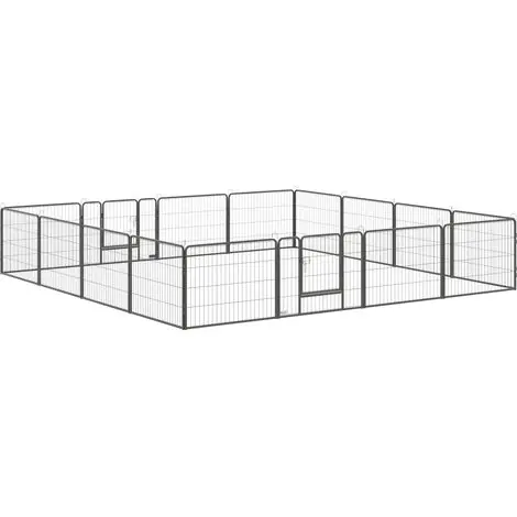 Parc pour chiots modulable blanc 16 panneaux grille hauteur 60cm avec porte bâche protection intérieur extérieur chien chat | Commandez en ligne