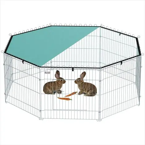 Direct usine - Barrière pour chien Parc pour chien 8 panneaux avec toit