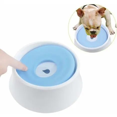 BRAVIX Bol d‘eau pour Animaux de Compagnie,Gamelle Chien Anti débordement Bol d‘eau de flottabilité pour chien chats pet water bowl, Conteneur portable à boire Bouche non mouillée Antidérapante 1.2L(b | Plus que quelques pièces