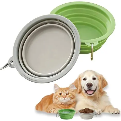 Ne manquez pas cette offre | 2 x Foldable Dog and Cat Bowls, 350 ml, Grey