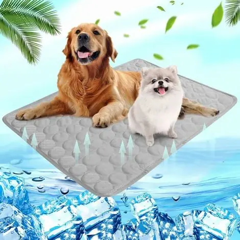 Incontournable | Cyslmuk – Tapis rafraîchissant 100x75cm pour chien et chat – Auto-rafraîchissant – Lavable – Coussin imperméable antidérapant – Confort optimal