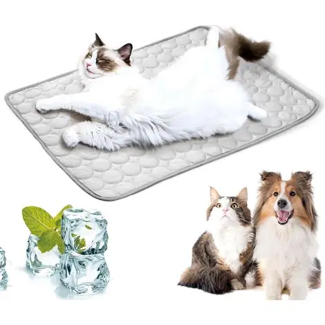 27,5 21,6 Pouces Tapis Refroidissant pour Chien Tapis Chat Rafraichissant Couverture Réfrigérante, Convient pour Le Refroidissement de La Pelouse du Siège de Voiture du Canapé Au Sol (Gris) - Prix réduit