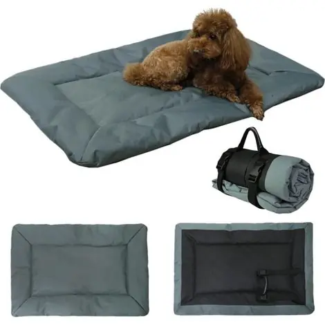 Lit pour Chien Imperméable Pliable Panier Chien Moyenne Taille Imperméable Coussin Chien de Tissu Oxford Tapis Lavable pour Chien Canapés Extérieur, 90x60 cm, Gris | Meilleure vente