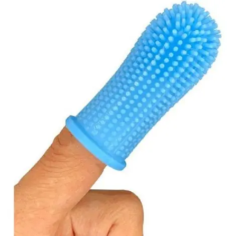 Brosse à dents pour chien, ensemble de brosses à dents à 360 degrés, brosse à dents pour les doigts, brosse à dents pour animaux de compagnie, pour petits et grands animaux, lot de 2, bleu - Prix réduit