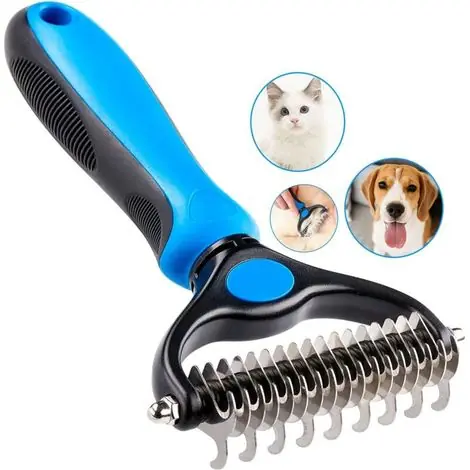 Brosse Chien Brosse Chat, Peigne Déméloir Chien Professionnel et Brosse Chien Poil Long, Râteau de Toilettage pour Chien et Chat enlever le Sous-poil des Animaux de Compagnie | Disponible à la commande