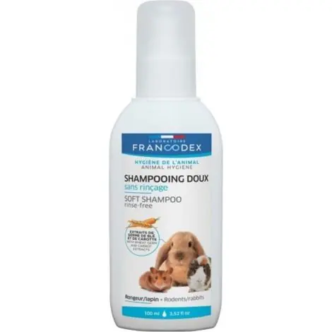 Bien noté - Shampooing Doux Sans Rinçage, 100 ml, pour Rongeurs et Lapins - Francodex