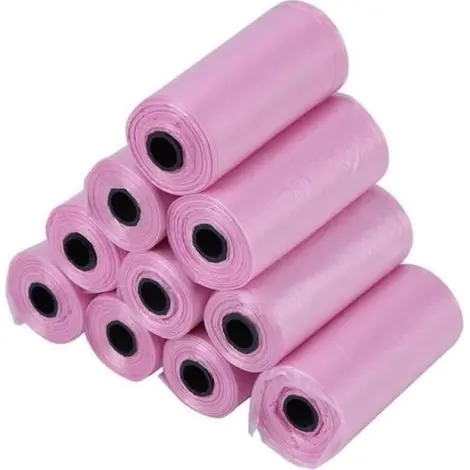 Disponible dès maintenant | Sac poubelle pour chien - TIP - 10 rouleaux de 150 sacs en plastique de déchets de chien rose - 3322cm
