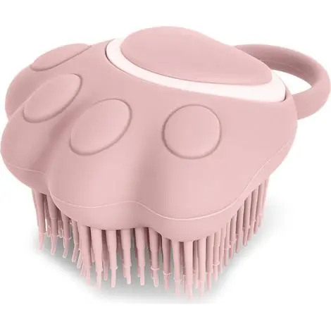 Brosse de bain pour chien et chat - Brosse de toilettage en caoutchouc de silicone - Brosse de massage pour chiot - Brosse de nettoyage pour poils - Distributeur de shampooing doux (forme de | Stock presque épuisé