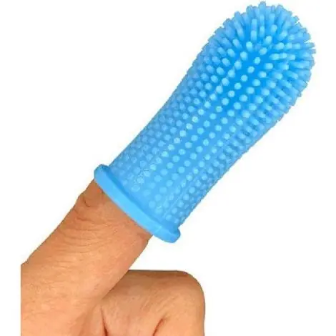 Brosse à dents pour chien, ensemble de brosses à dents à 360 degrés, brosse à dents pour les doigts, brosse à dents pour animaux de compagnie, pour petits et grands animaux, lot de 2, bleu | Bon plan
