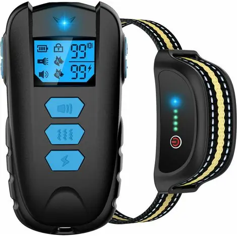 Expédition express | Collier De Dressage Pour Chien Avec Telecommande De 1650 Pieds, Collier De Chien Etanche Ipx7 Avec Bip, Vibration, Choc, Reglable De 0 A 99 Niveaux De Vibration De Choc Pour Petits, Mo