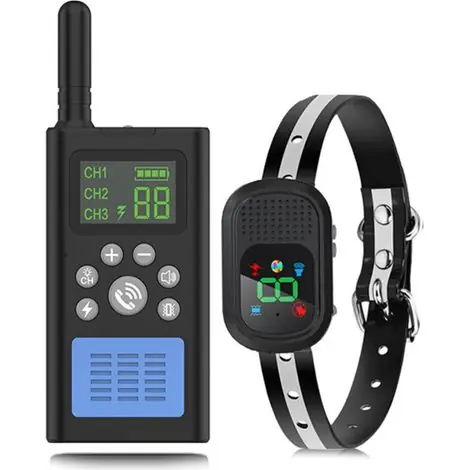 Collier anti-aboiement pour chiens de grande, moyenne et petite taille, collier anti-choc pour chien avec télécommande 1500M (paquet vide), collier anti-aboiement avec fonction bip et | Bonne affaire