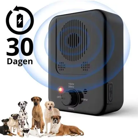 Dispositif anti-aboiement pour chiens de toutes tailles - Portée ultrasonique de 20 mètres - Batterie rechargeable 4500 mAh | Plébiscité par les clients