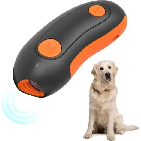 Dispositif De Contrôle Des Aboiements De Chien Untrasonic Avec Pointeur Lumineux Pour Chats Petits, Moyens Et Grands Chiens, Noir Et Orange | Prix mini