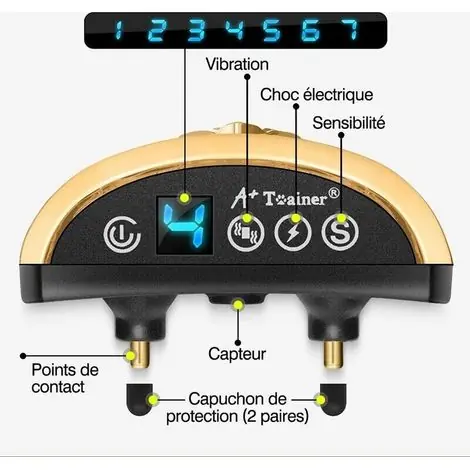 Expédition express - XVX – Collier anti aboiement électrique rechargeable – 7 niveaux ajustables – 3 modes sensibilité/vibration/choc – Étanche IP66 – Pour chiens 19-62 cm