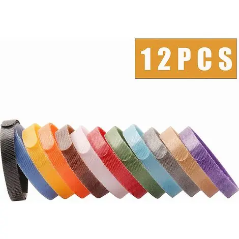 Chiot Colliers Lot de 12pcs 12 Couleurs Collier ID d‘Identification Réglable Ruban Auto-Adhésif pour Chiot | Direct usine