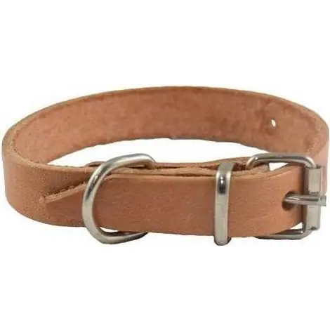 Qualité supérieure | Collier pour chien en cuir de vachette lisse, naturel et fabriqué à la main - MARQUE