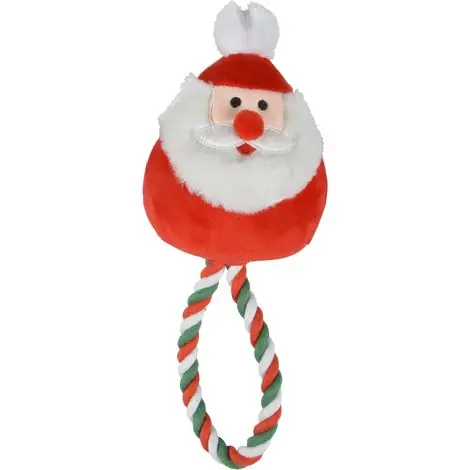 Jeu peluche Pere Noel et corde pour chien - Commandez maintenant