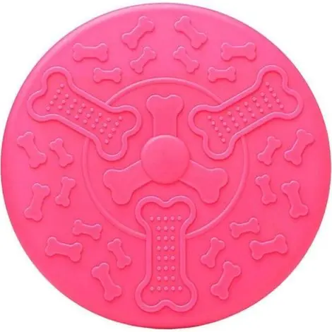 Frisbee En Caoutchouc Souple Pour Chien - Frisbee De Couleur Vive Pour Montre Pour Chien (Dètre 18 Cm, Rose) - Produit tendance