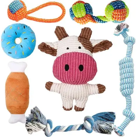 Deux lots de 14 jouets pour chiens - Jouets pour chiots durables jouets pour chiens cadeaux pour chiens peluches - Jouets pour chiots jeux pour chiens jouets de Noël - Coton naturel non toxique | Offre flash