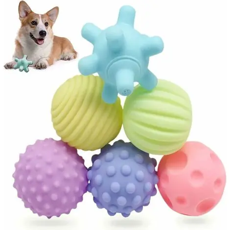 Balle à mâcher couineuse pour chiots, jouet anti-ennui pour chiots, idéale pour l‘entraînement, la natation, le jeu et la course. Jouet interactif pour petits chiots et chiens moyens. | Nouveau