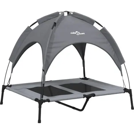 Lit pour chien Lit pour animal avec auvent anthracite tissu Oxford et acier CFW45584 - Prix malin