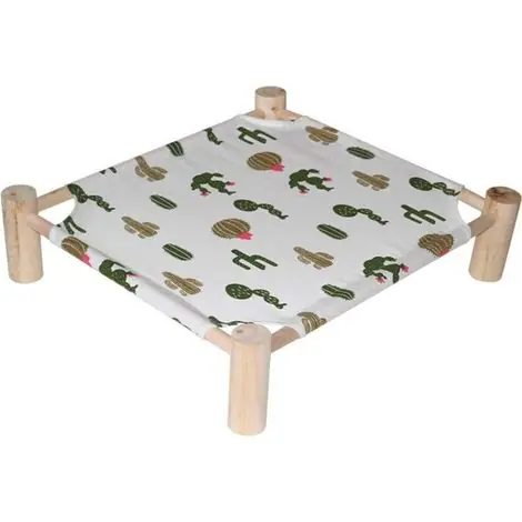 Lit surélevé pour animaux de compagnie, lit de camping surélevé portable, lit pour chat, lit d‘été, en maille respirante lavable, lit pour chat antidérapant en bois | Prix en baisse